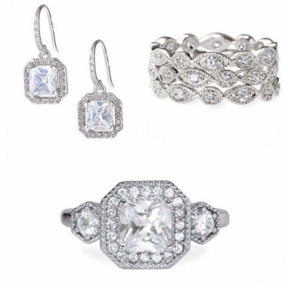 Stella & Dot Sterling Silver & Deco Czech Crystal Drop Crystal Wedding E… - Picture 6 of 9